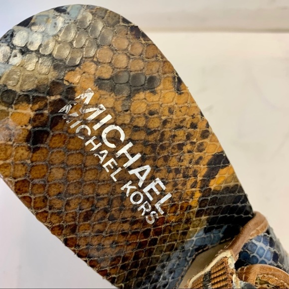 Michael Kors sling back snake skin wooden clogs - Picture 8 of 11